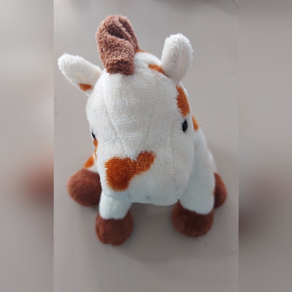 Ty White and Brown Horse Plush Stuffed Animal